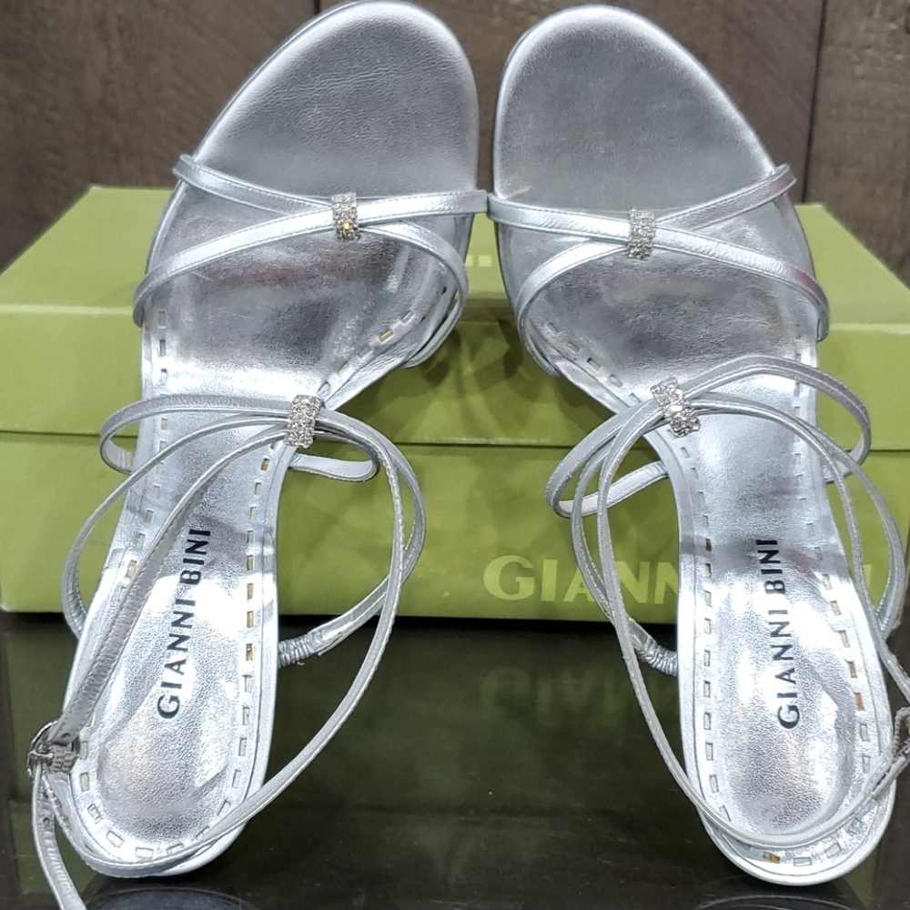 Gianni bini silver and rhinestone heels - Picture 7 of 7